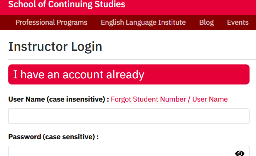 Instructor Portal Login