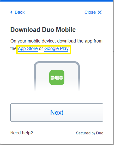 Download Duo Mobile App