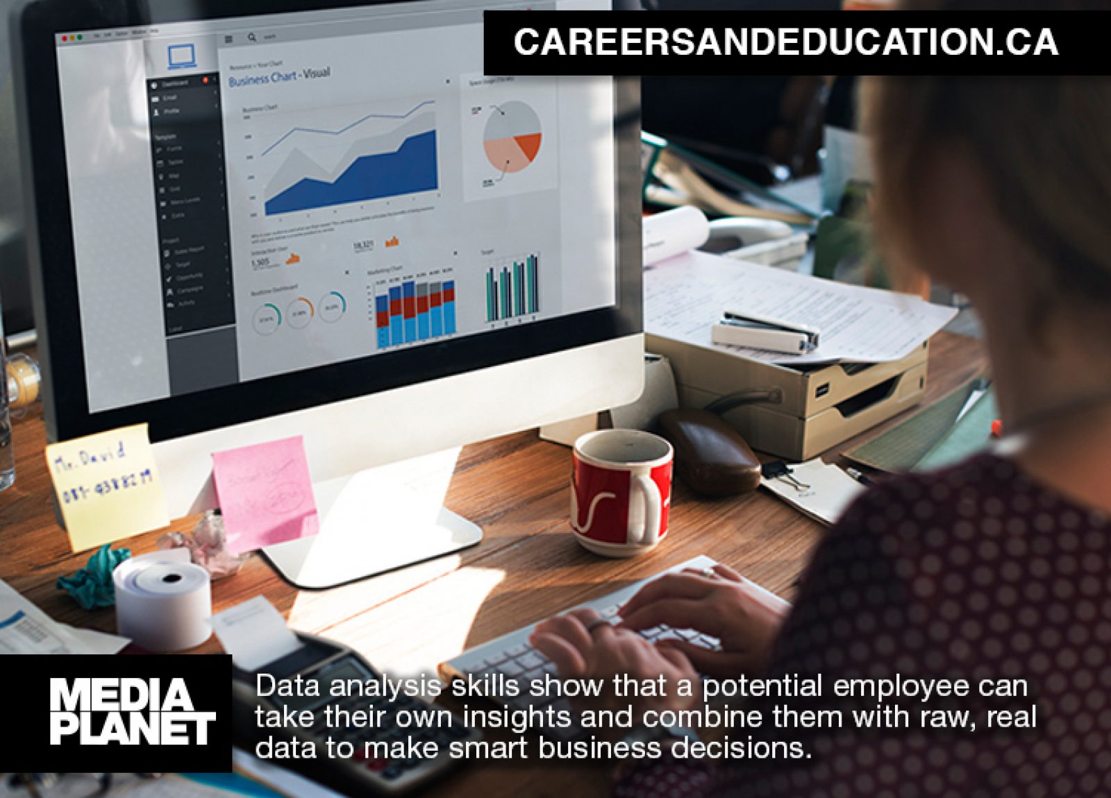 Business woman working in data analysis