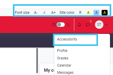 Accessibility bar enabled