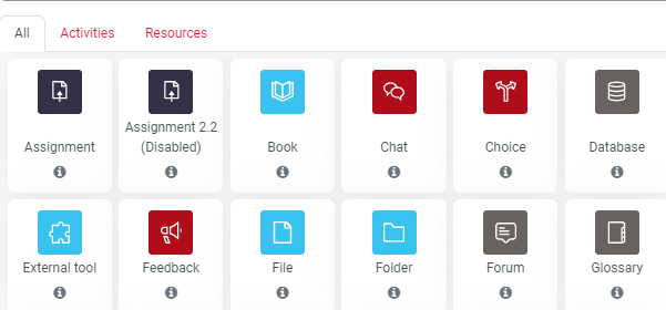 activity icons